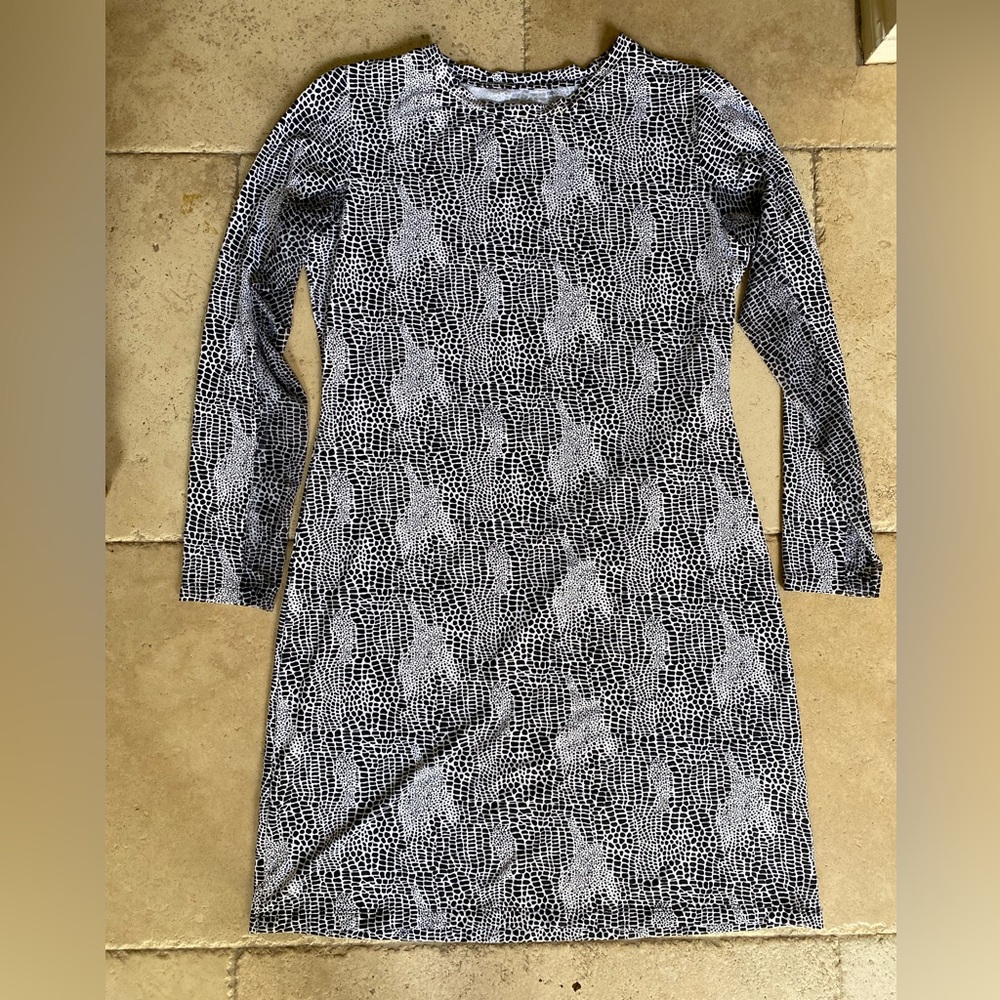 Ibkul Black & White Python Snake Print Active Dre… - image 1